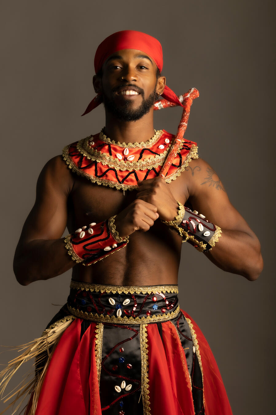 Eleggua is the Orisha of crossroads, communication, and destiny. He is the guardian of all paths and the first to be honored in every ceremony. Playful yet powerful, Eleggua opens and closes doors in life, guiding choices and opportunities. He is a trickst